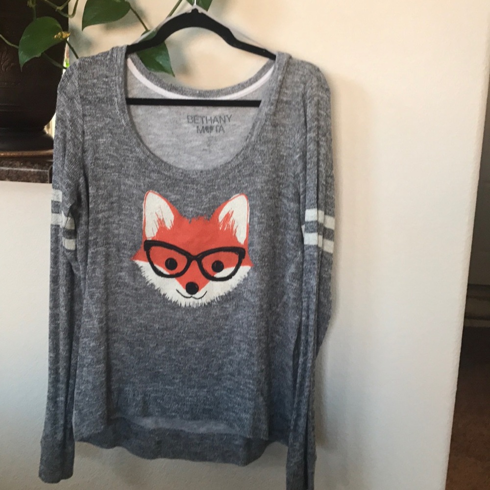 Bethany Mata sweater with fox print.